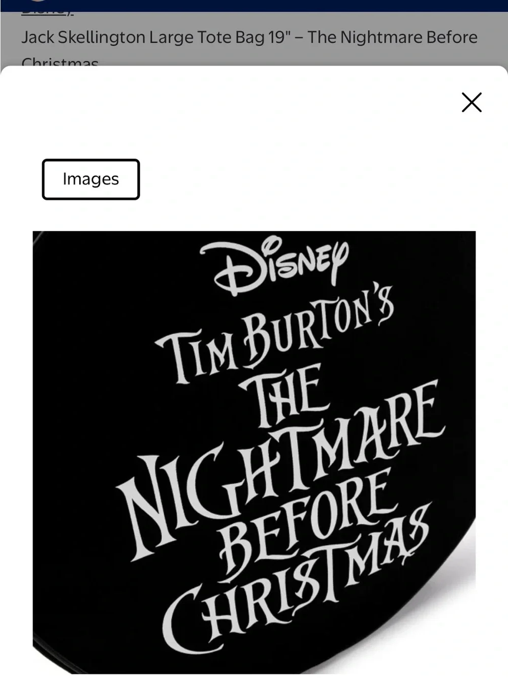Disney - Jack Skellington Large FaceTote Bag - The Nightmare Before Christmas - Picture 4 of 7